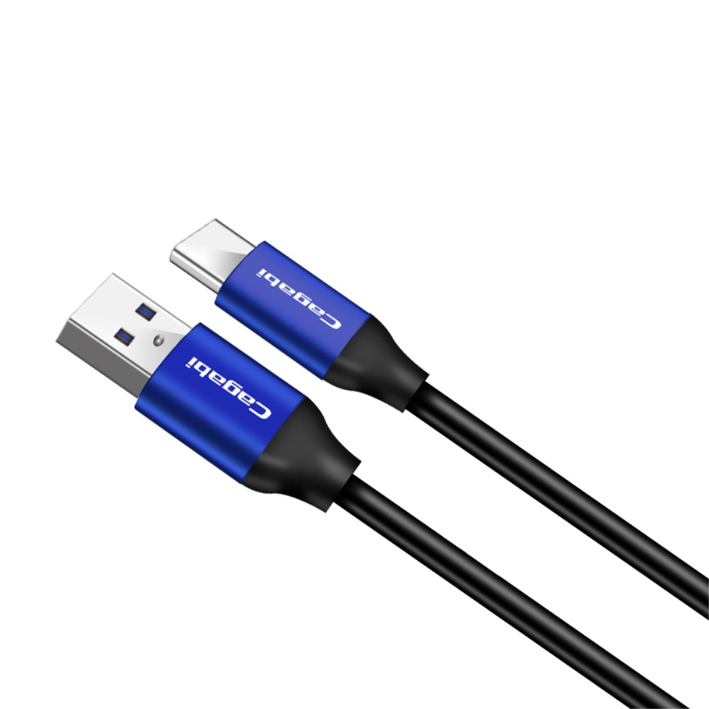 1M Cababi Quick Charge Type-C / USB-C Kabel - Svart/Bl