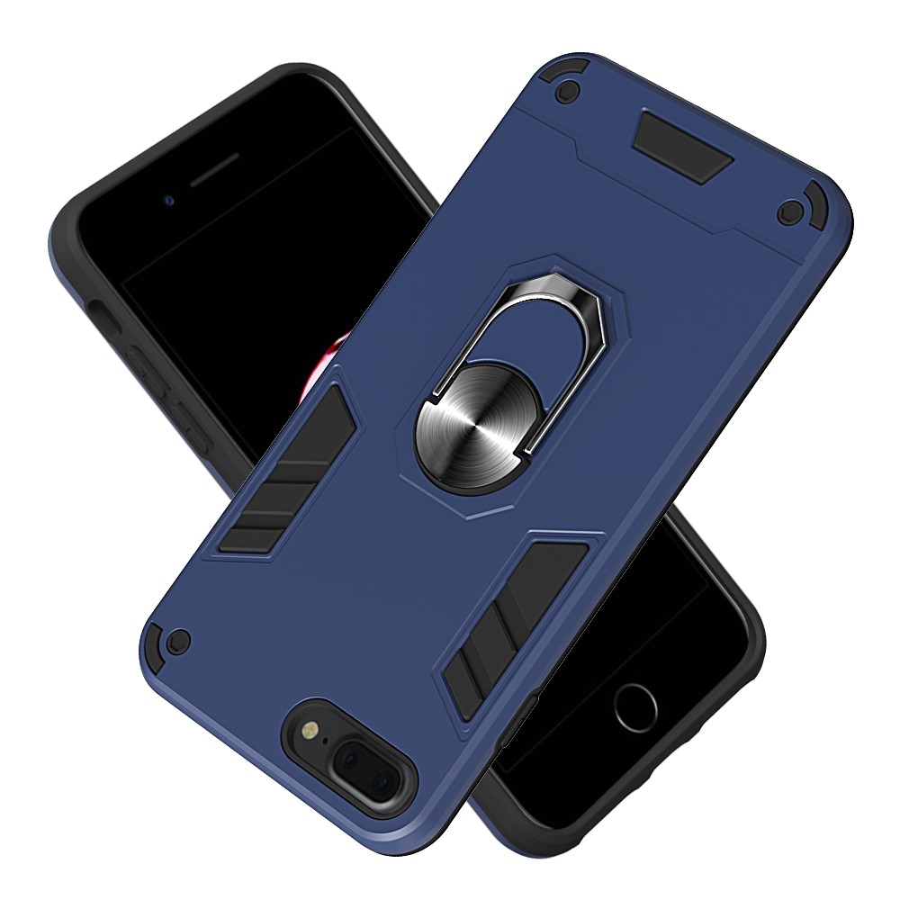 iPhone 7/8 Plus - Hybrid Armor Ring Skal - Mrk Bl