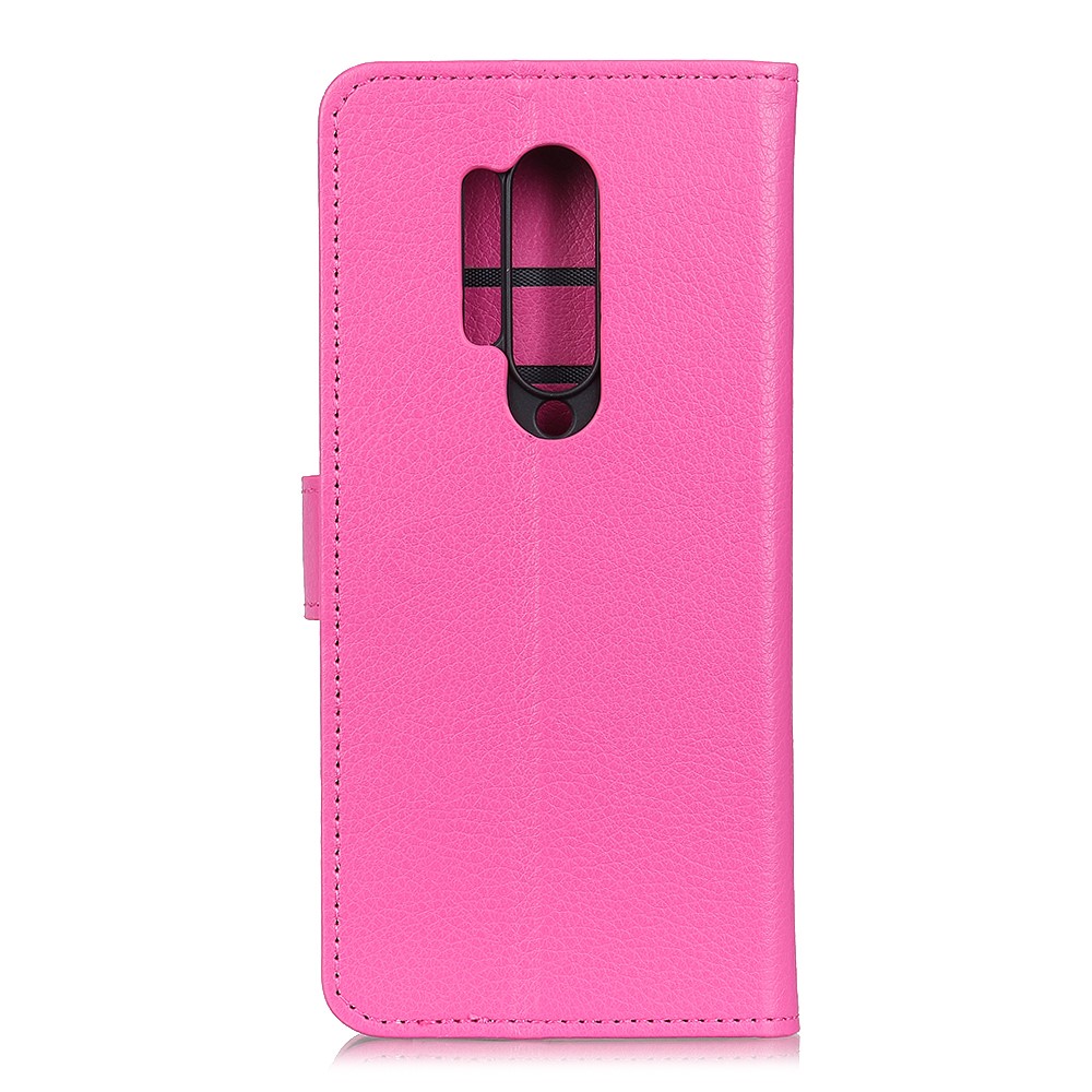 OnePlus 8 Pro - Litchi Plnboksfodral - Rosa
