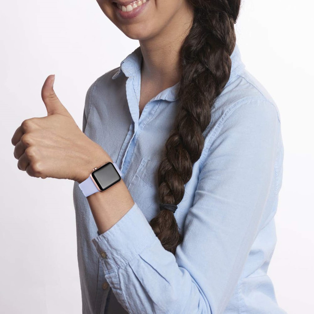 Silikon Armband Apple Watch 42/44/45/49 mm Ljus Bl