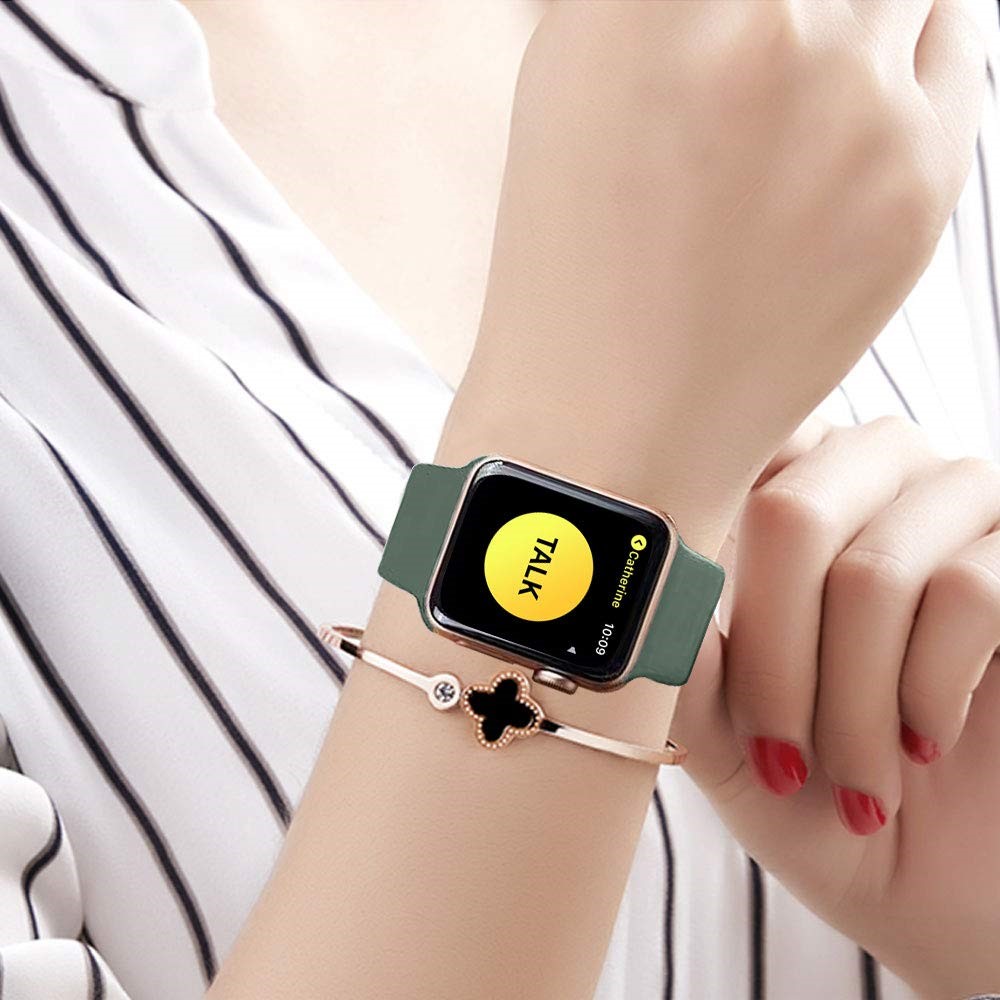 Silikon Armband Apple Watch 42/44/45/49 mm Mrk Grn