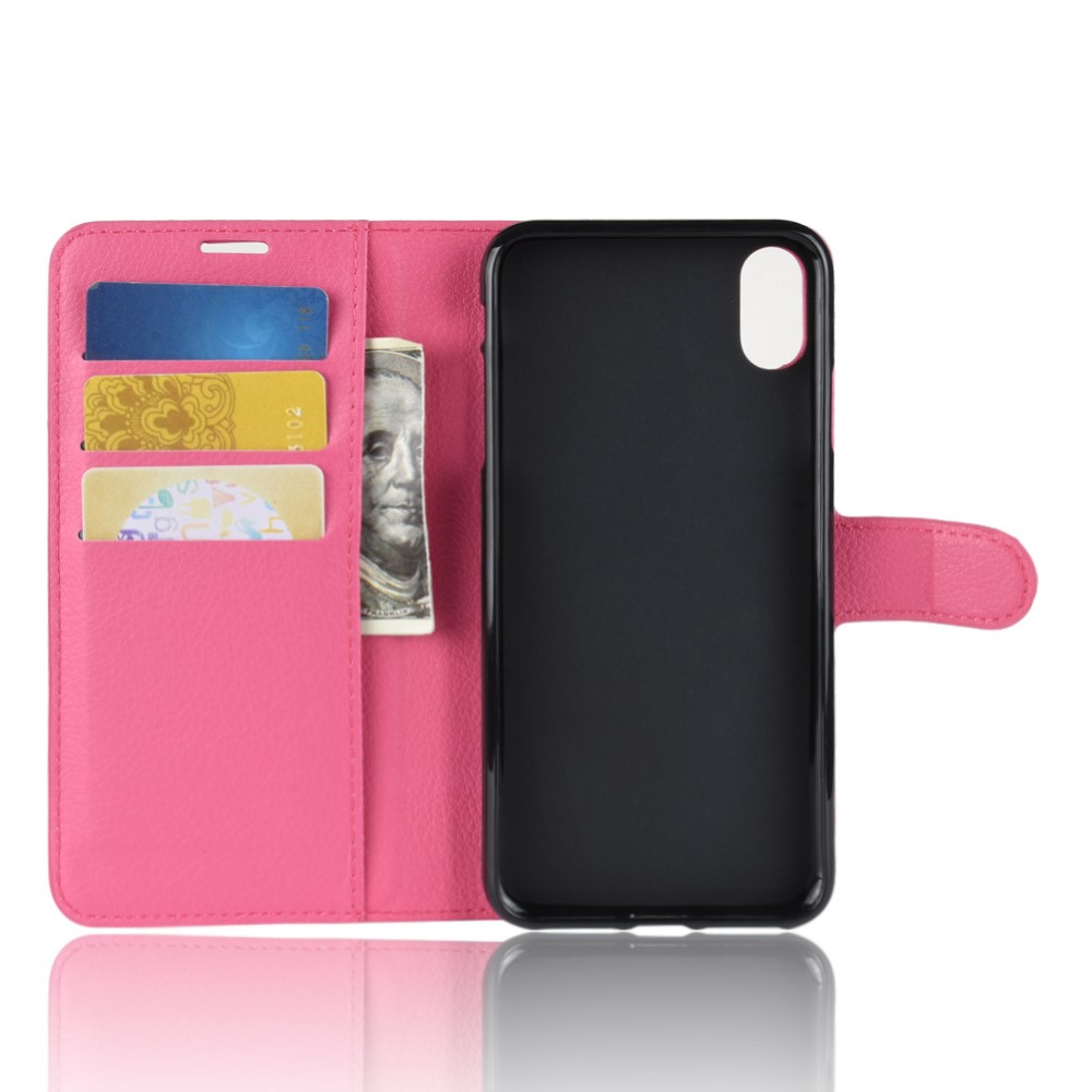 iPhone XR - Litchi Plnboksfodral - Rosa