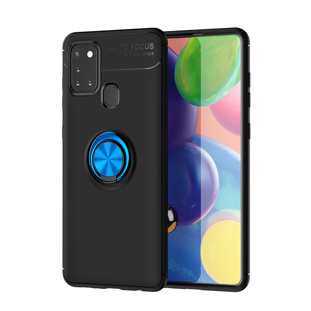 Samsung Galaxy A21s - LENUO Ring Skal - Svart/Blå