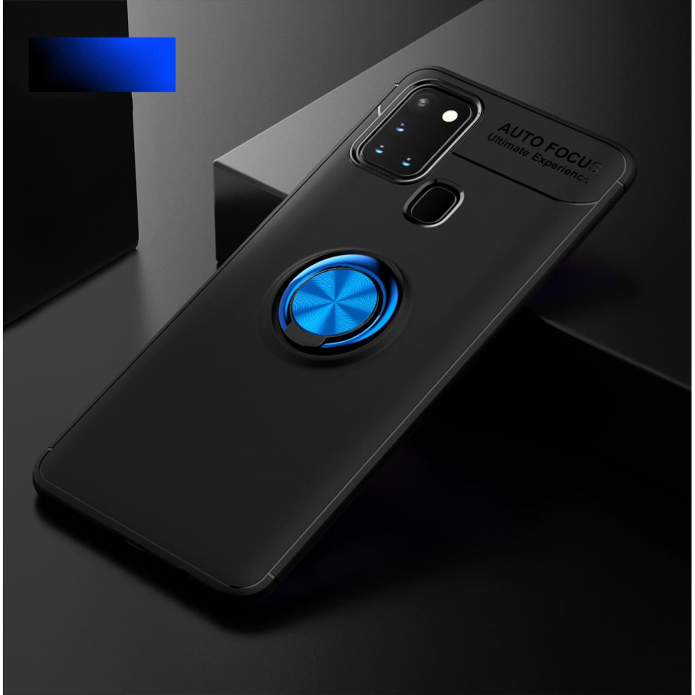 Samsung Galaxy A21s - LENUO Ring Skal - Svart/Blå