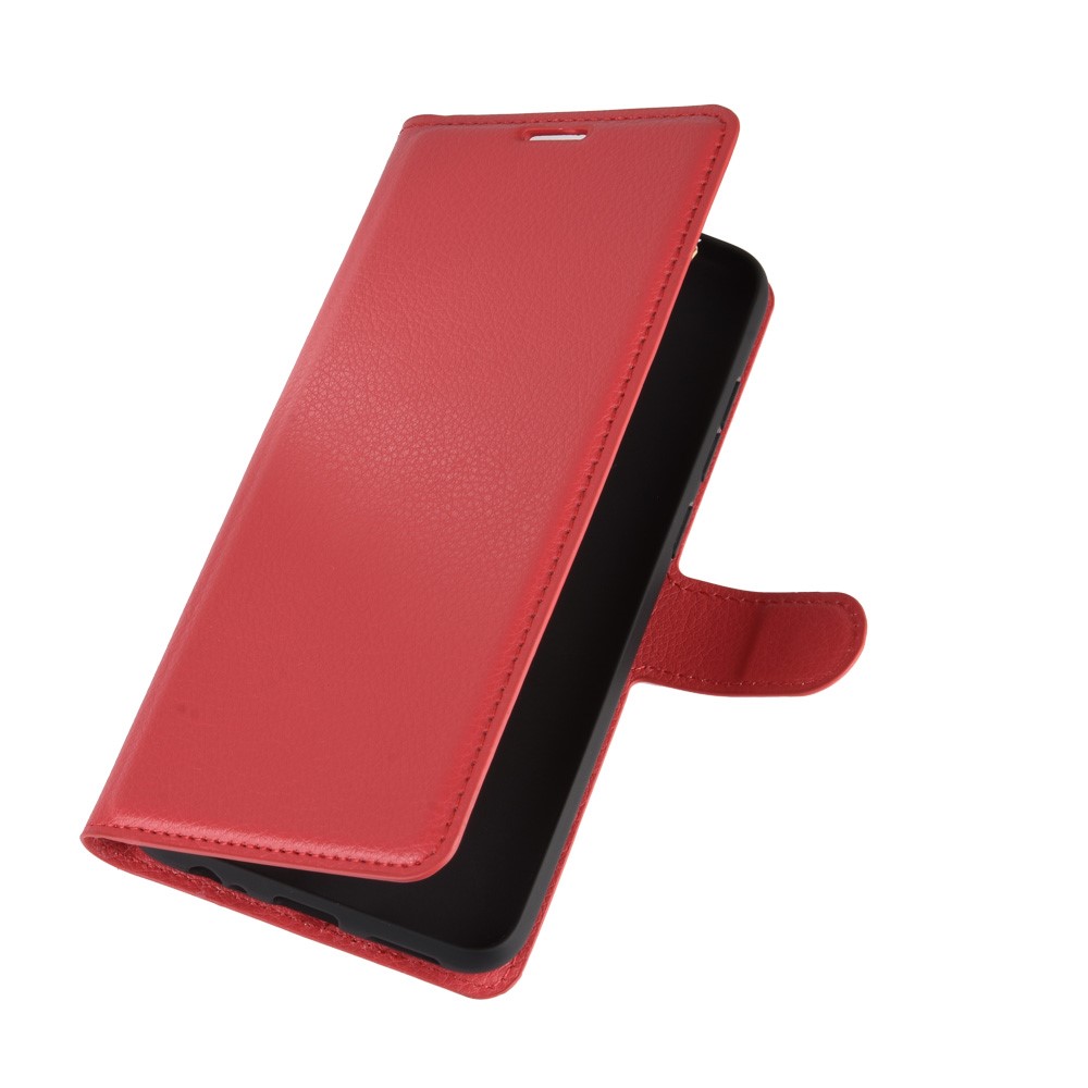  Xiaomi Redmi Note 9 - Litchi Plånboksfodral - Röd - Teknikhallen.se