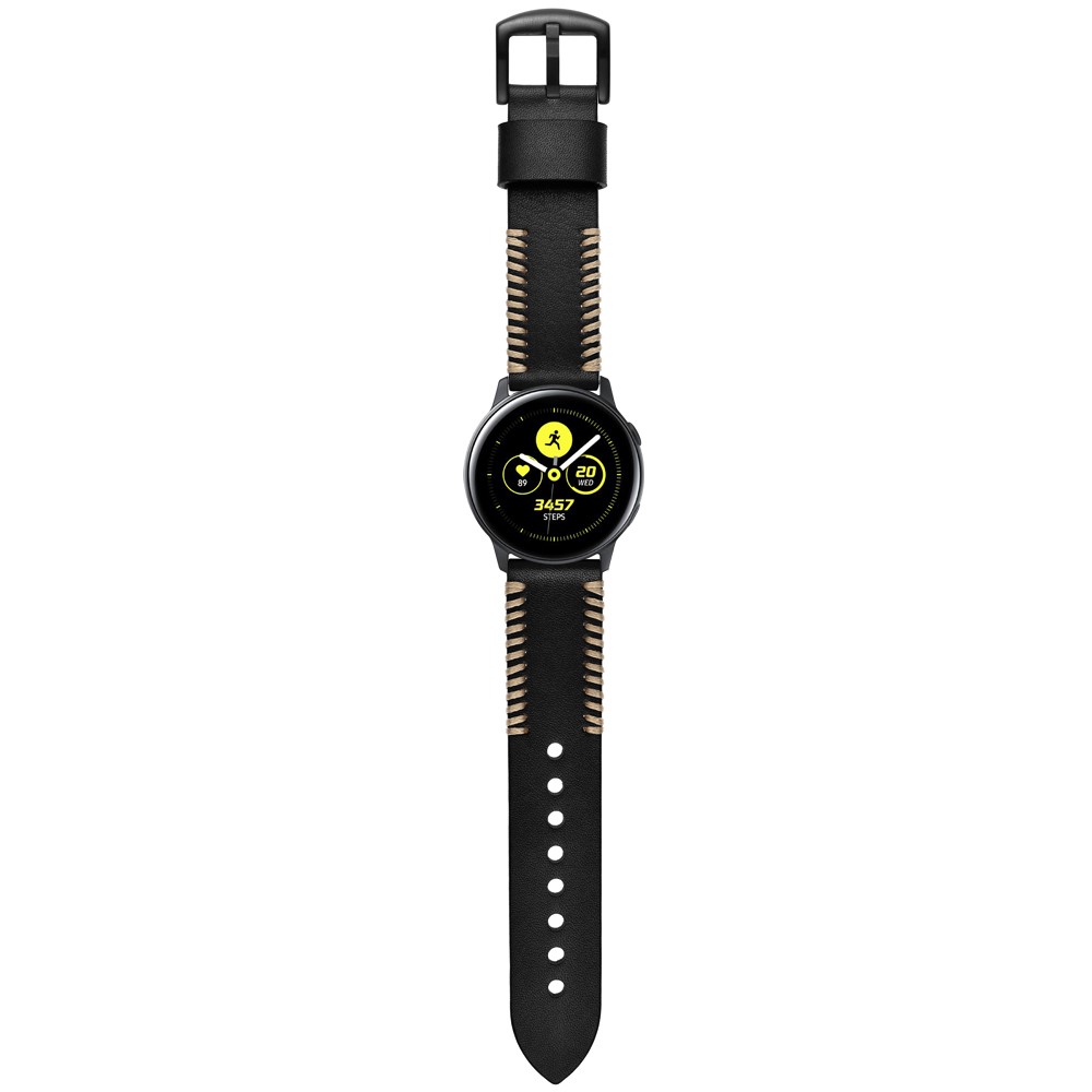 kta Lder Armband Vvd Fr Smartwatch - Svart (20 mm)