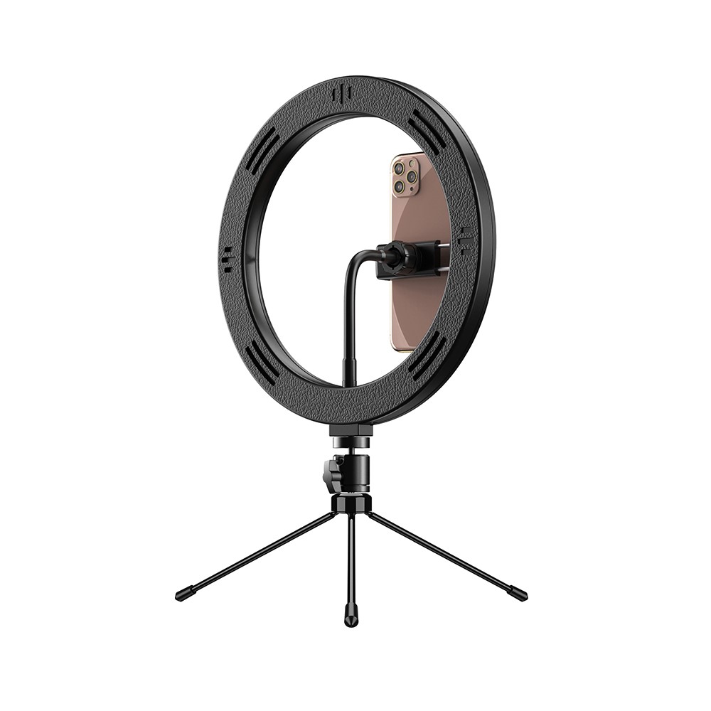 TikTok LED Selfie-Lampa 26 cm med Stativ - Svart