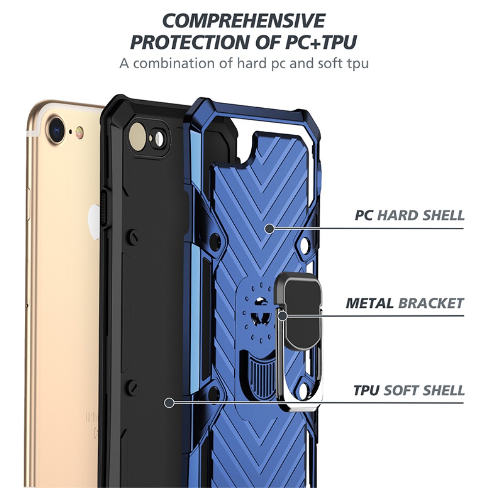 iPhone 7/8/SE (2020/2022) - Shockproof Hybrid Ring Skal - Bl