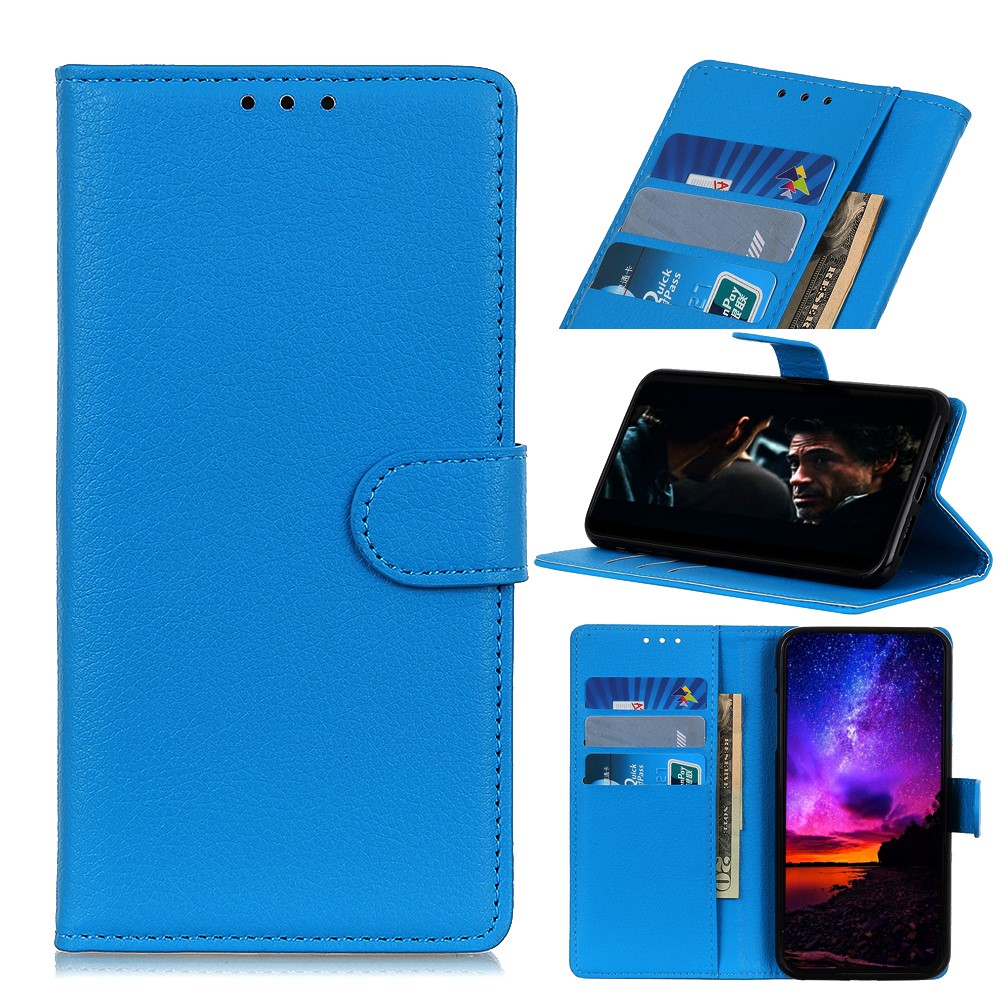 Samsung Galaxy Note 20 - Litchi Plnboksfodral - Bl