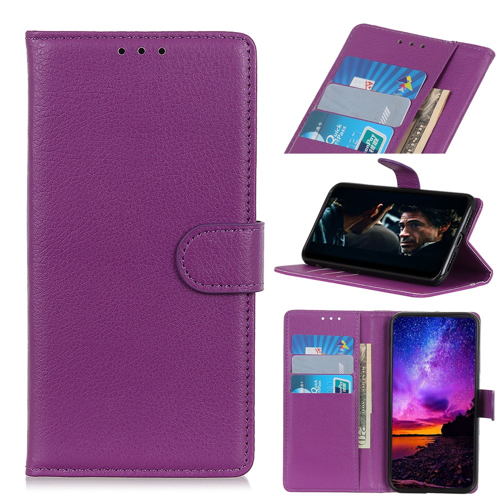 Samsung Galaxy Note 20 - Litchi Plnboksfodral - Lila