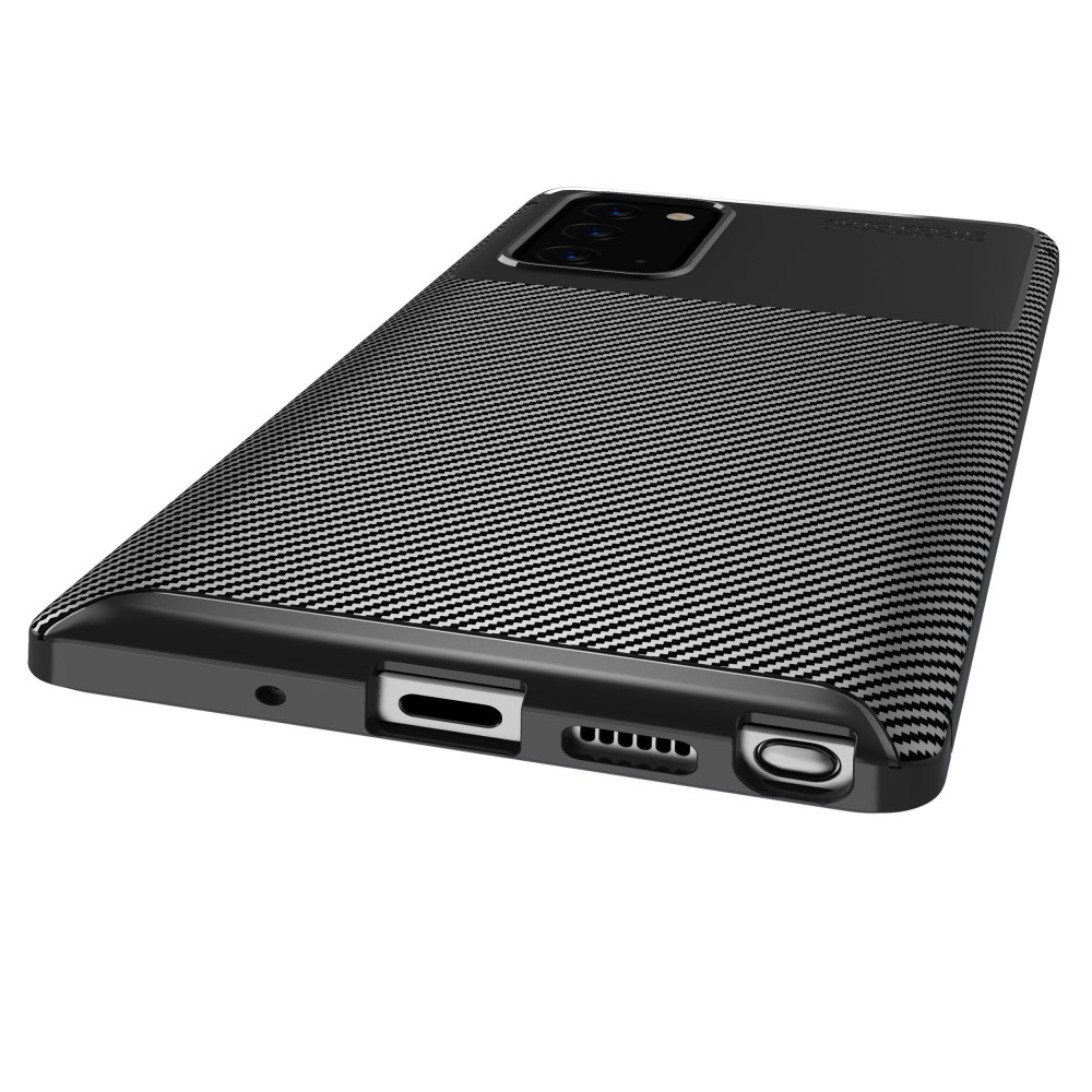 Samsung Galaxy Note 20 - Kolfiber Textur Skal - Svart