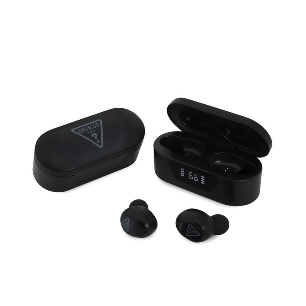 Guess True Wireless Hörlurar Triangle Logo Svart