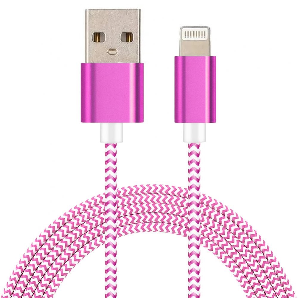 Lightning Nylon Kabel - Rosa 1m