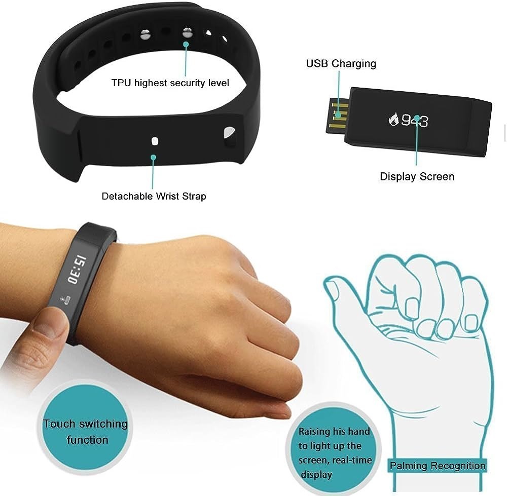 Smart Bracelet i5 Plus Aktivitetsarmband - Svart