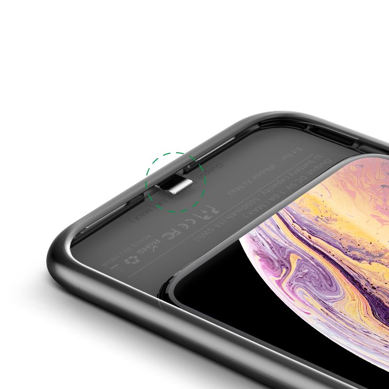Tech-Protect iPhone X/Xs Skal 3200 mAh Inbyggt Batteri Svart