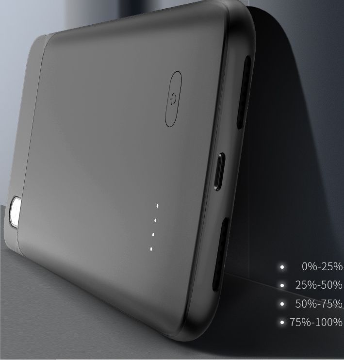 Tech-Protect iPhone X/Xs Skal 3200 mAh Inbyggt Batteri Svart