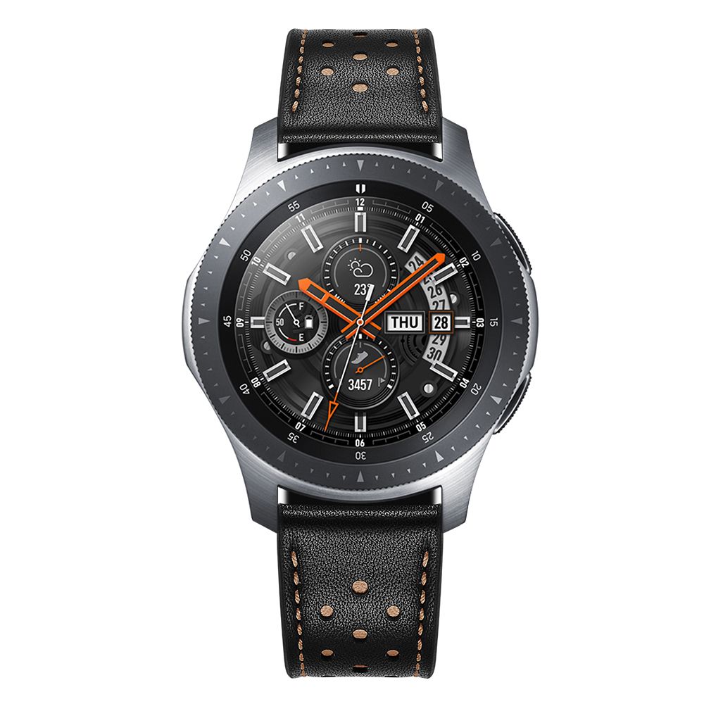 Tech-Protect kta Lder Armband Samsung Galaxy Watch 46 mm Svart