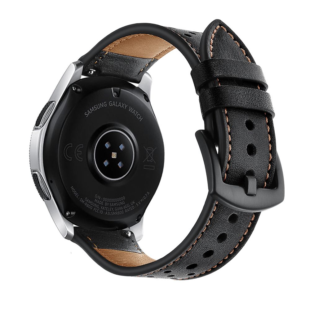 Tech-Protect kta Lder Armband Samsung Galaxy Watch 46 mm Svart