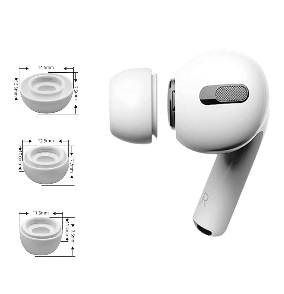 Tech-Protect 3-PACK ronpluggar / Earbuds AirPods Pro 1/2 Vit