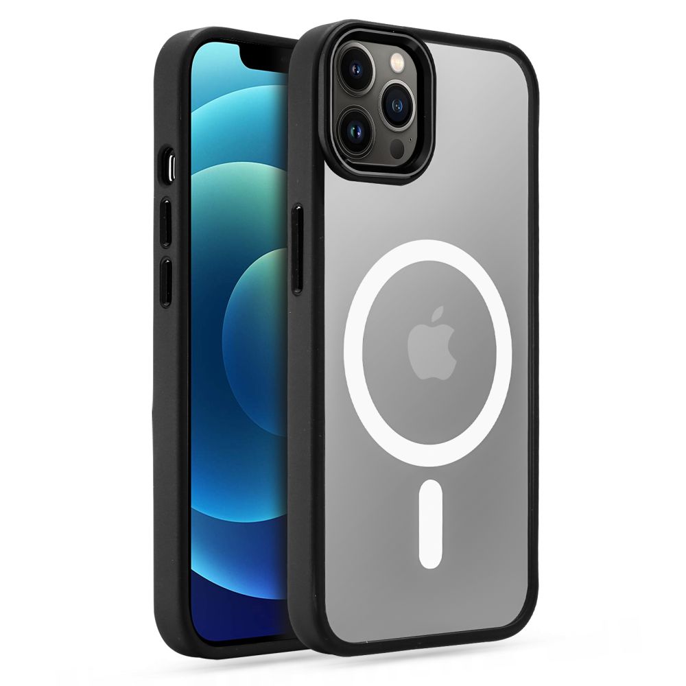 Tech-Protect iPhone 12 / 12 Pro Skal MagMat MagSafe Svart/Transparent