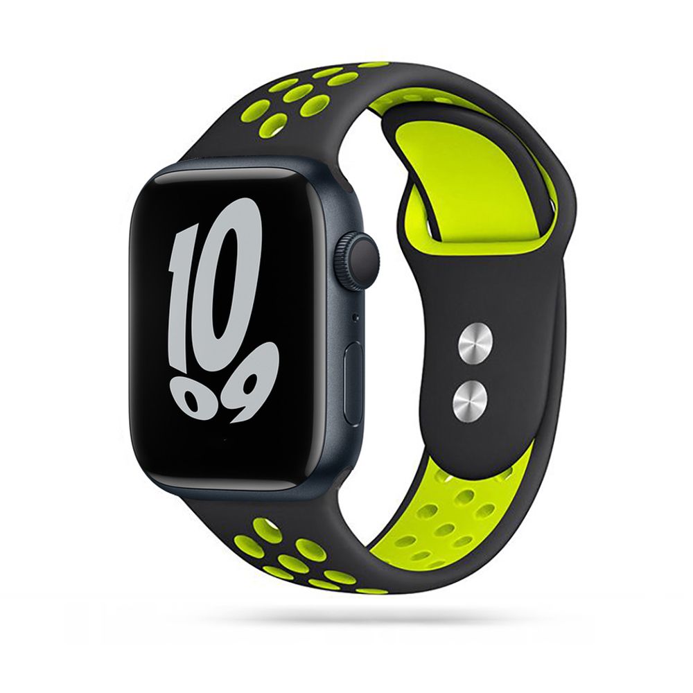 Tech-Protect Apple Watch 42/44/45/49 mm Armband SoftBand Svart/Lime