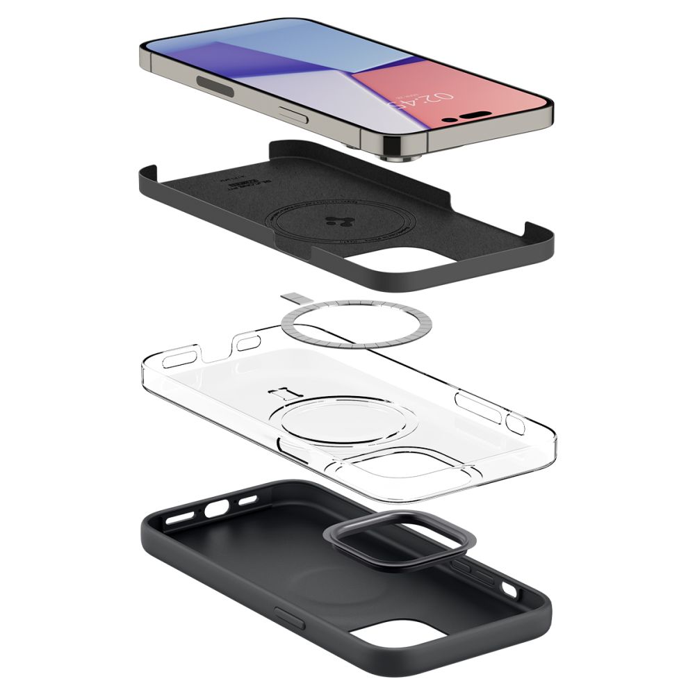 Spigen iPhone 14 Pro Skal Silicone Fit Mag MagSafe Svart