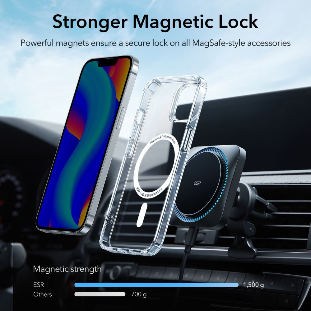 ESR iPhone 15 Plus / 14 Plus Skal Krystec HaloLock MagSafe Transparent