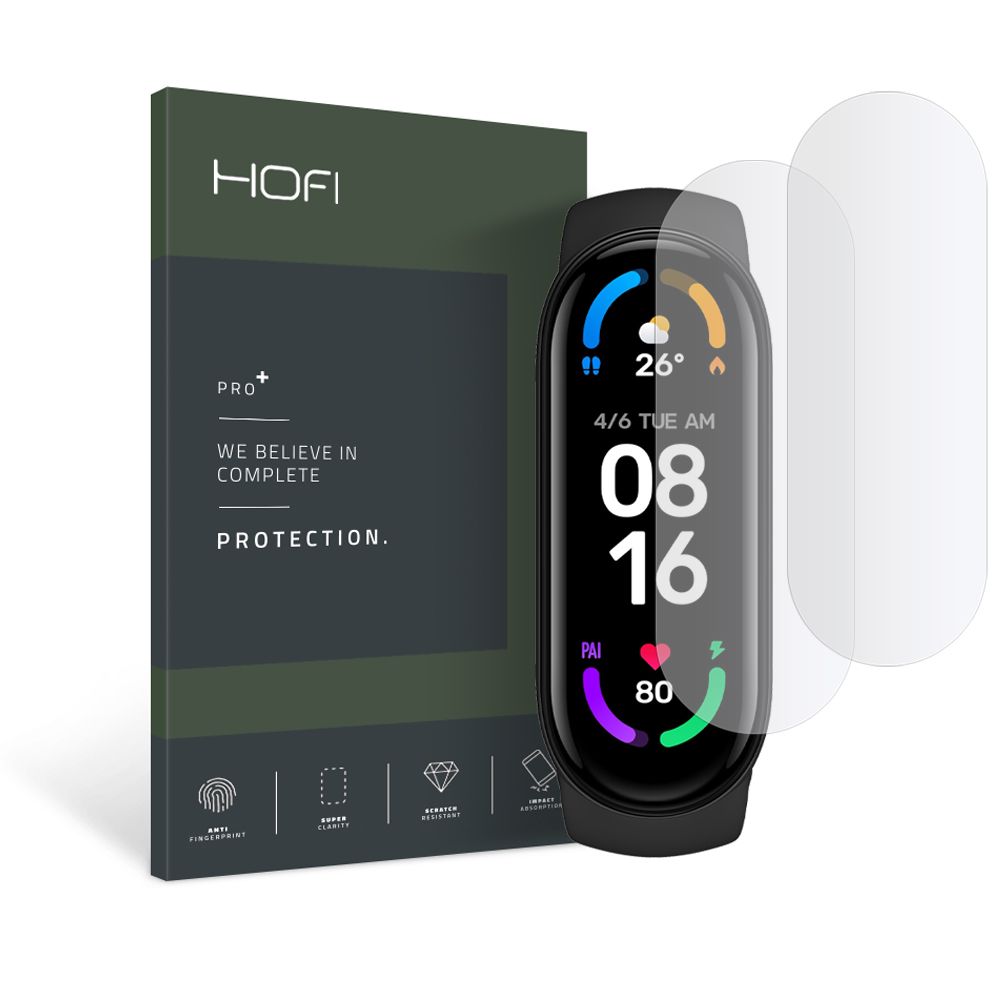 HOFI Xiaomi Mi Smart Band 5/6 2-PACK Pro+ Skrmskydd HydroFlex
