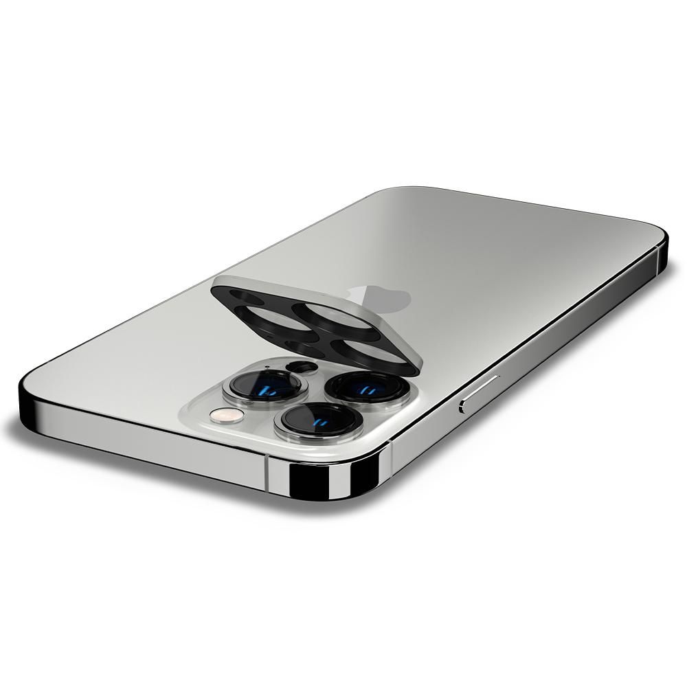 Spigen iPhone 13 Pro / 13 Pro Max 2-PACK Optik.tR Linsskydd Hrdat Glas Silver