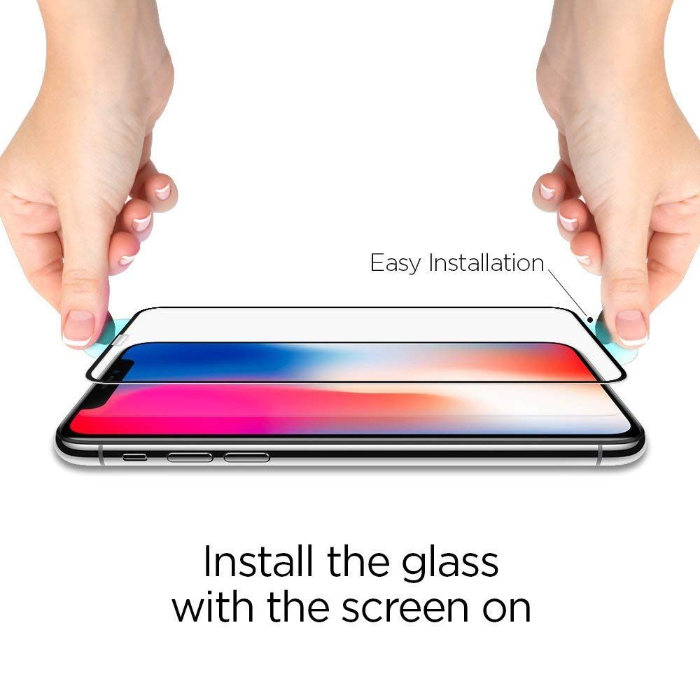 Spigen iPhone 11 / XR Skrmskydd Glass FC Hrdat Glas