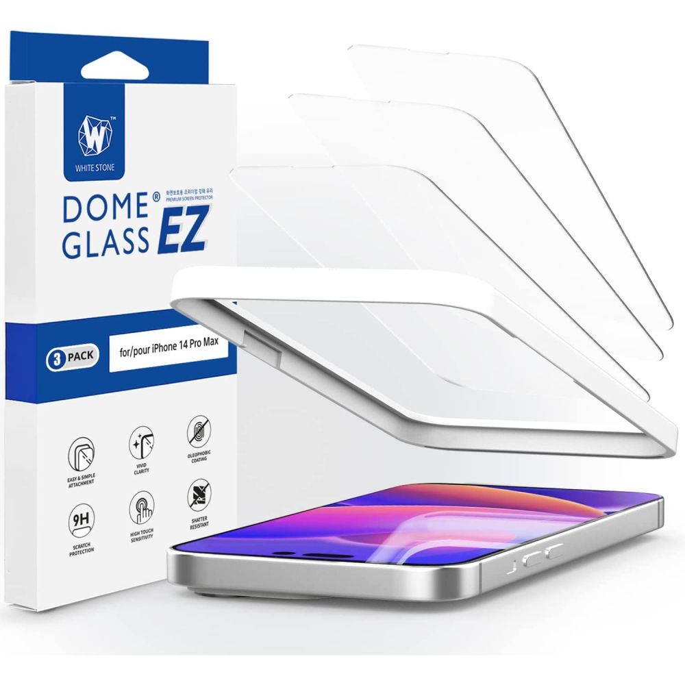 Whitestone iPhone 14 Pro Max 3-PACK Skrmskydd EZ Glass Hrdat Glas