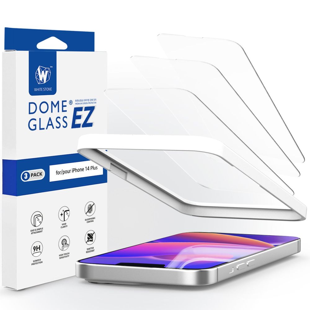 Whitestone iPhone 15 Plus/14 Plus/13 Pro Max 3-PACK Skrmskydd EZ Glass