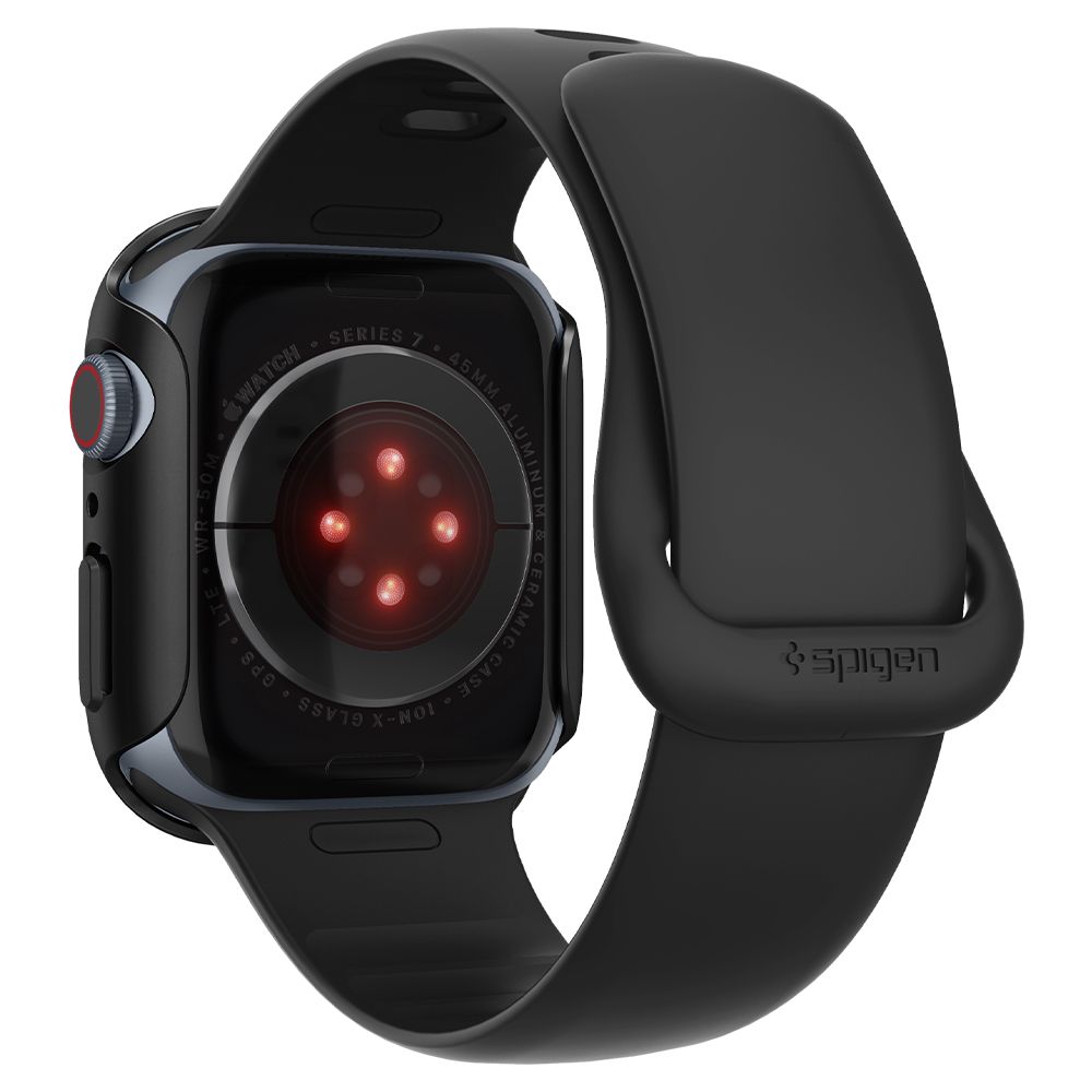 Spigen Apple Watch 7/8 45 mm Skal Thin Fit Svart