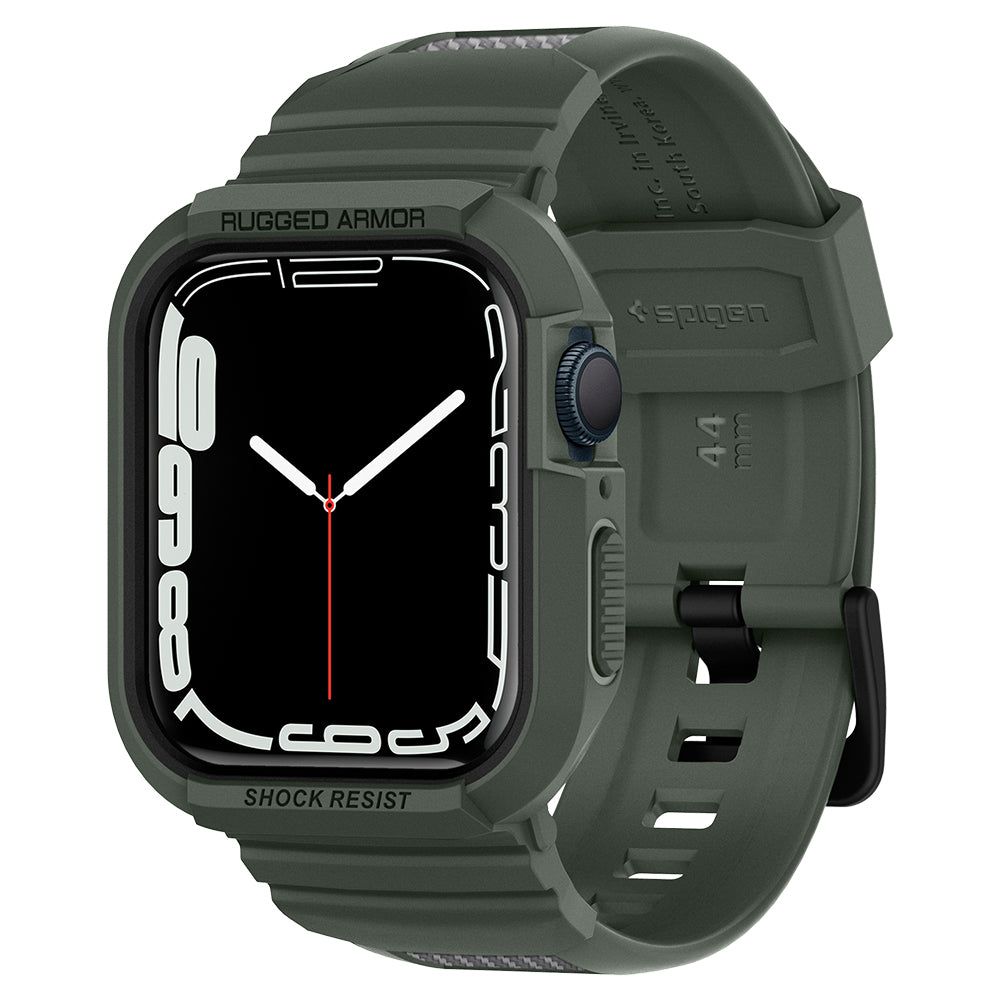 Spigen Apple Watch 44/45 mm Skal/Armband Rugged Armor 'Pro' Grn