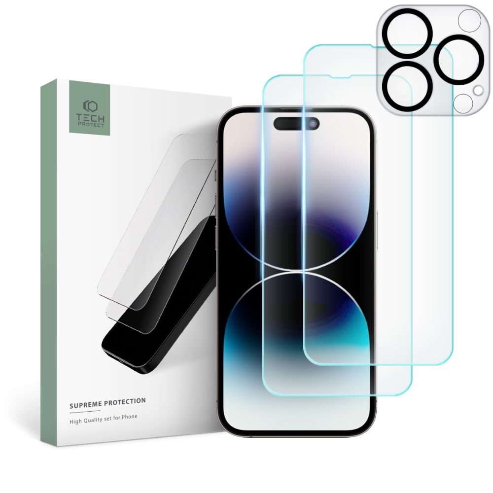 Tech-Protect iPhone 14 Pro 3-PACK Skrmskydd/Linsskydd