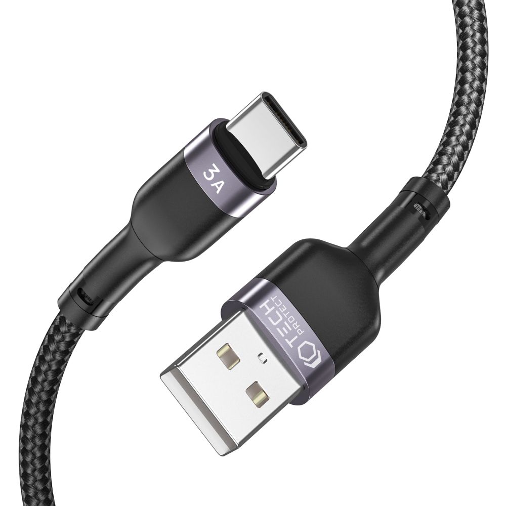 Tech-Protect 2m 3A USB-C UltraBoost Laddkabel Svart