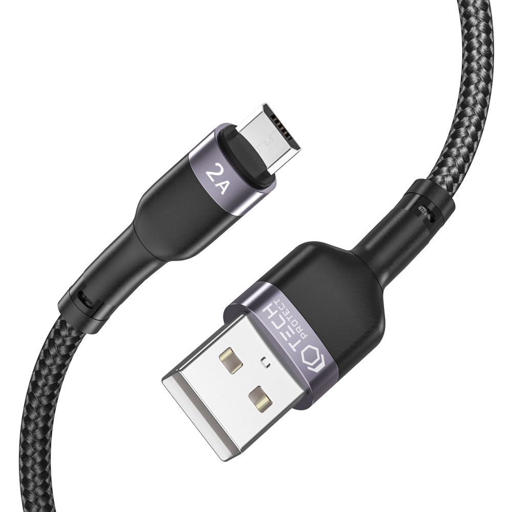 Tech-Protect 2m 2.4A MicroUSB UltraBoost Laddkabel Svart