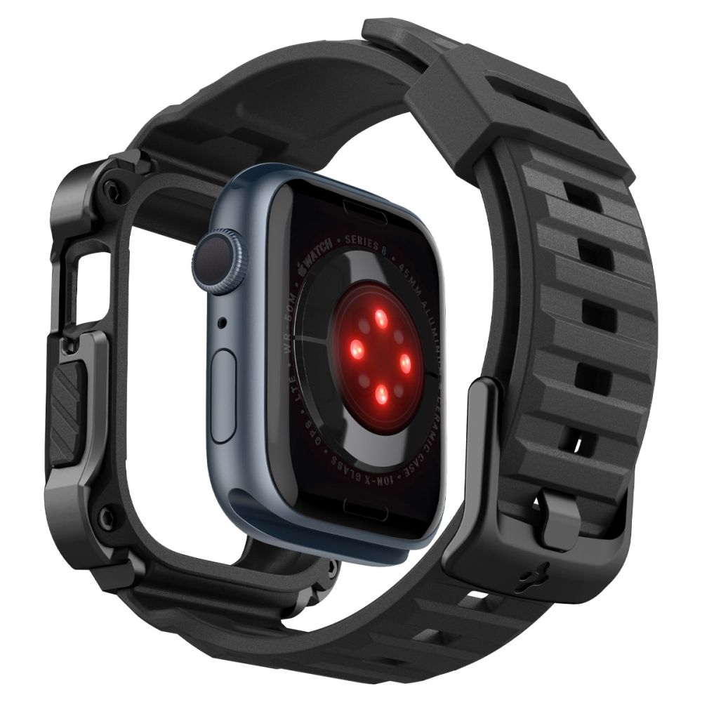 Spigen Apple Watch 7/8 45 mm Skal/Armband Tough Armor Metal Black