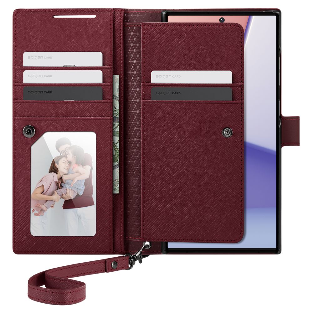 Spigen Galaxy S23 Ultra Fodral Wallet 'S' Plus Burgundy