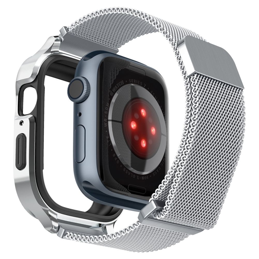 Spigen Apple Watch 44/45 mm Armband Metal Fit 'Pro' Silver