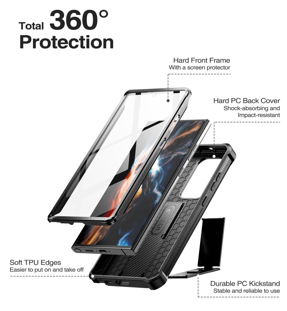 Tech-Protect Galaxy S23 Ultra Skal Kevlar Pro Svart