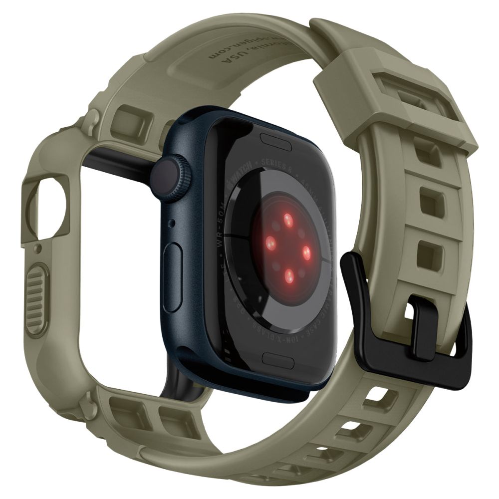 Spigen Apple Watch 44/45 mm Skal/Armband Rugged Armor 'Pro' Vintage Khaki