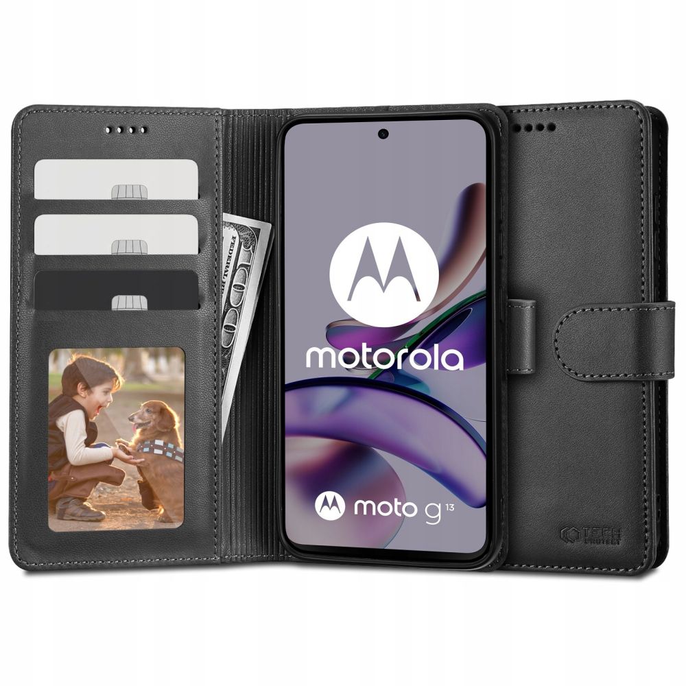 Tech-Protect Motorola Moto G13 / G23 / G53 5G Fodral Lder Svart
