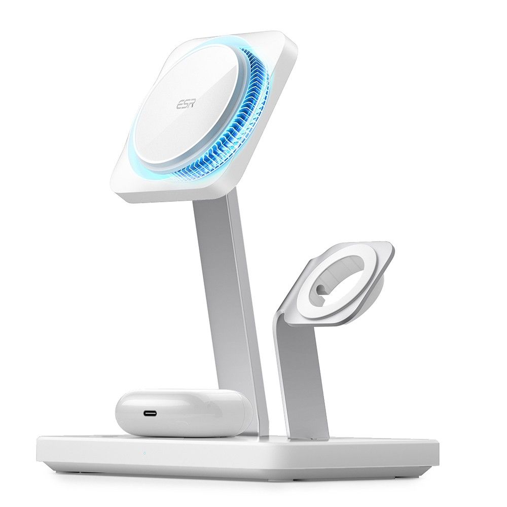 ESR HaloLock 3in1 CryoBoost MagSafe Trådlös Laddare Artic White