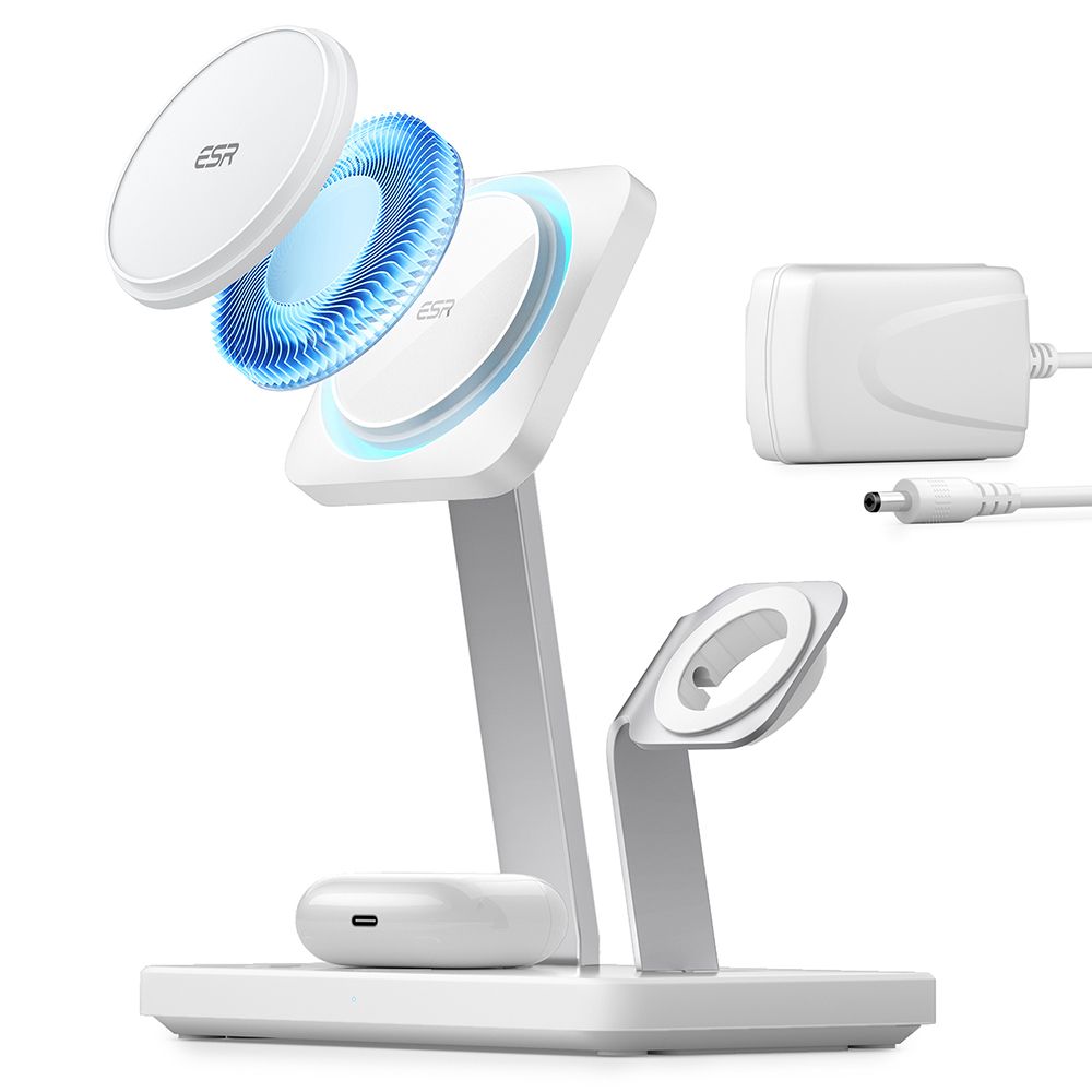 ESR HaloLock 3in1 CryoBoost MagSafe Trådlös Laddare Artic White