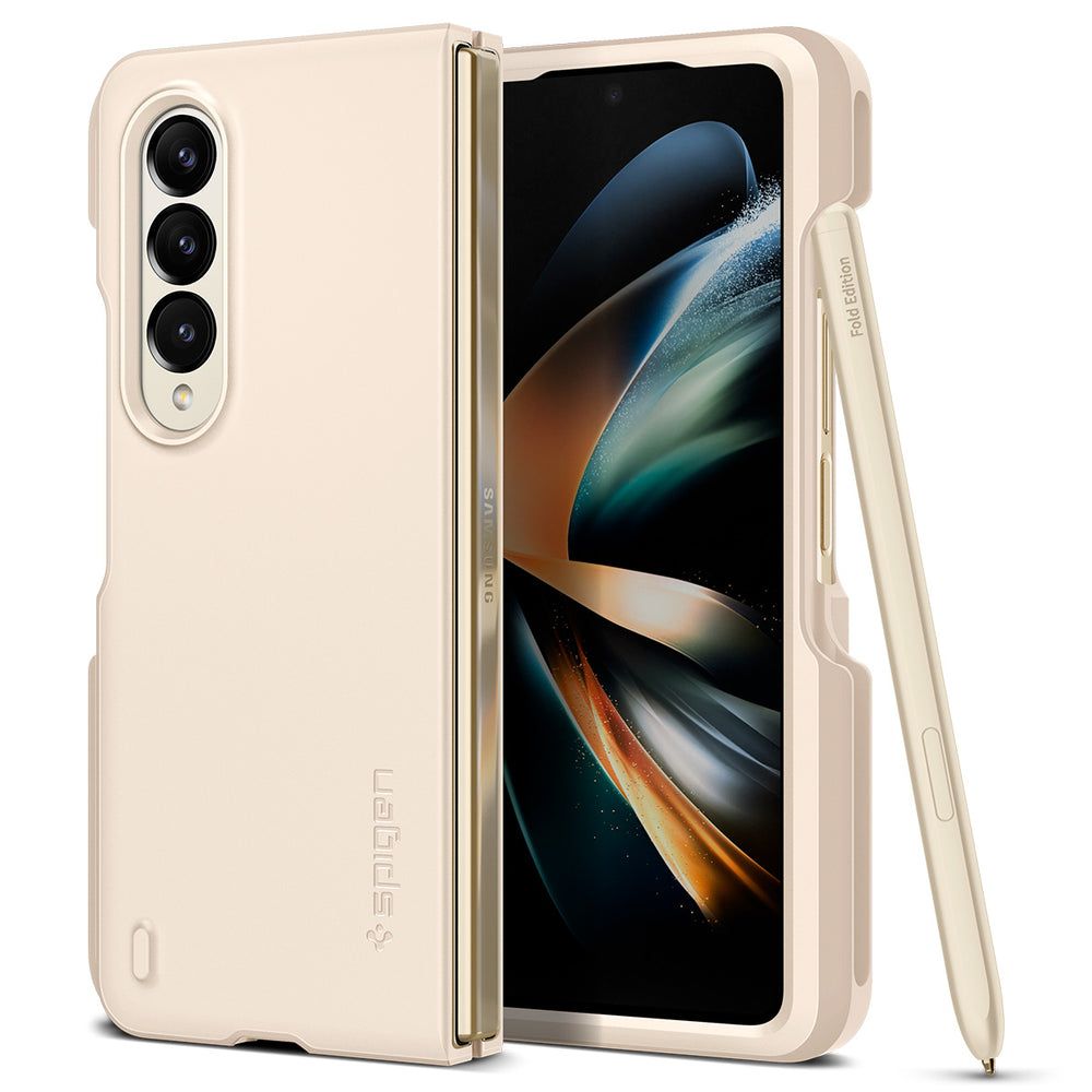 Spigen Galaxy Z Fold 4 Skal Thin Fit Pen Pearled Ivory