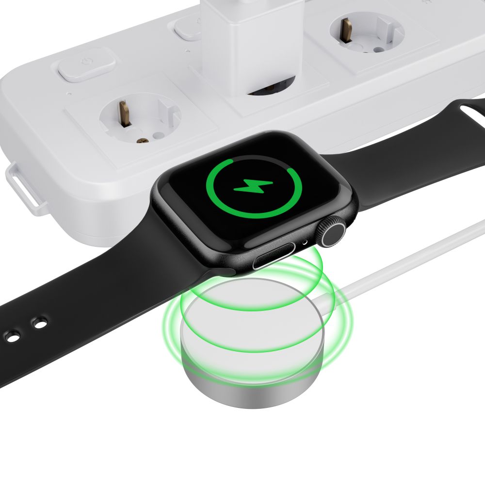 Tech-Protect 1.2m USB-C Trdls Laddare Fr Apple Watch Vit
