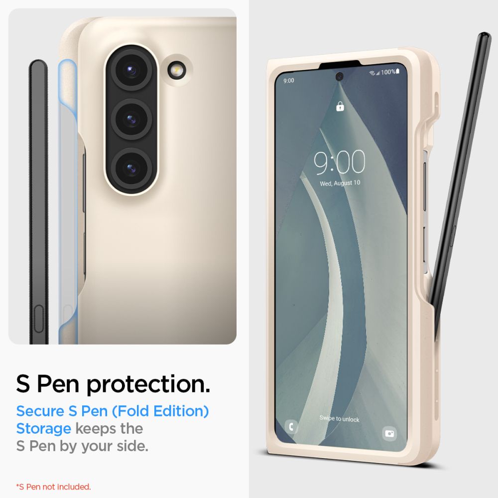 Spigen Galaxy Z Fold 5 Skal Thin Fit Pen Pearled Ivory