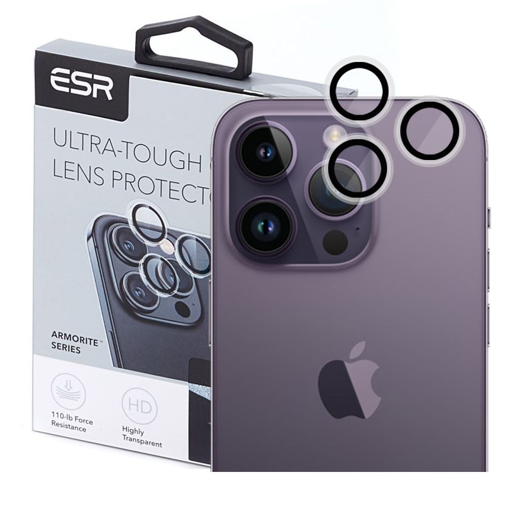 ESR iPhone 15 Pro / 15 Pro Max Linsskydd Hrdat Glas Transparent