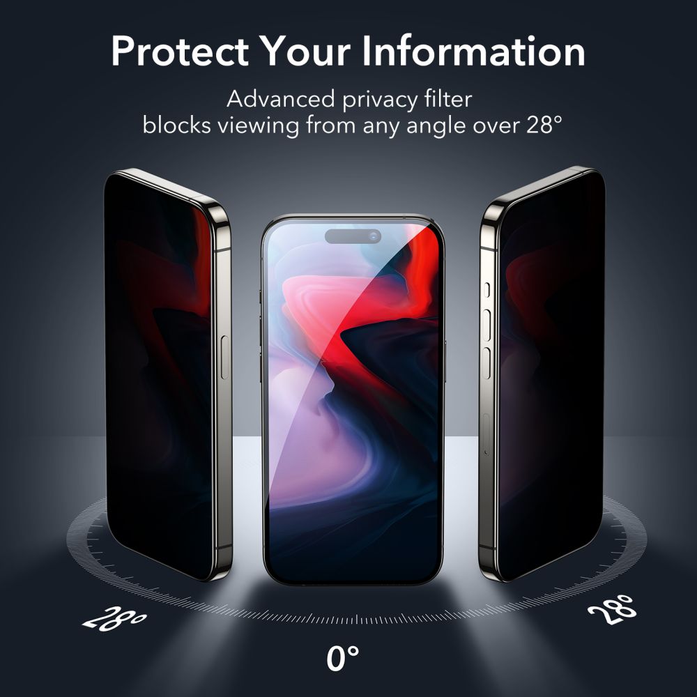 ESR iPhone 15 Pro Skrmskydd Hrdat Glas Privacy